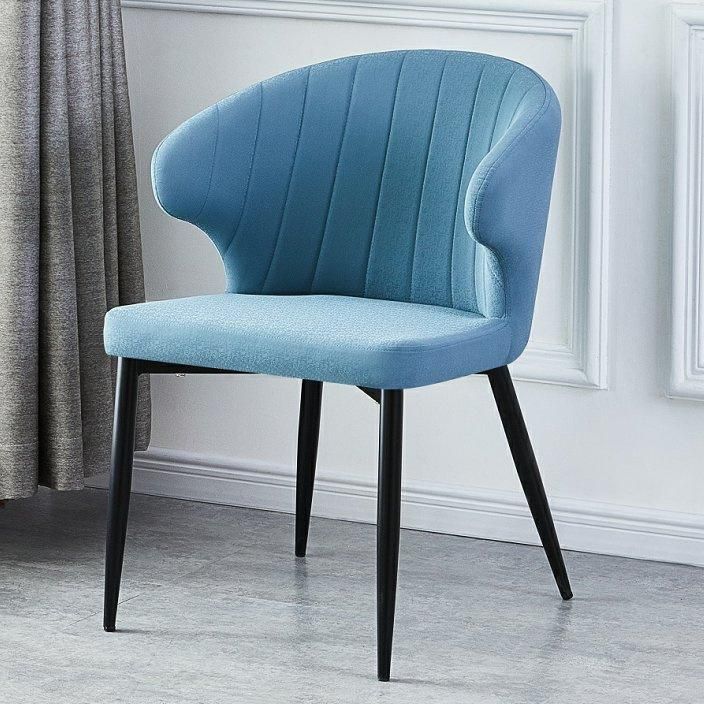 OEM ODM Velvet High Quality Metal Leg Fabric Hotel Dining Chair