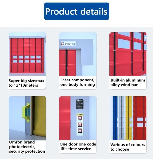 PVC Stacking Folding Type Rapid Electric Shutter Fabric High Speed Flexible Door