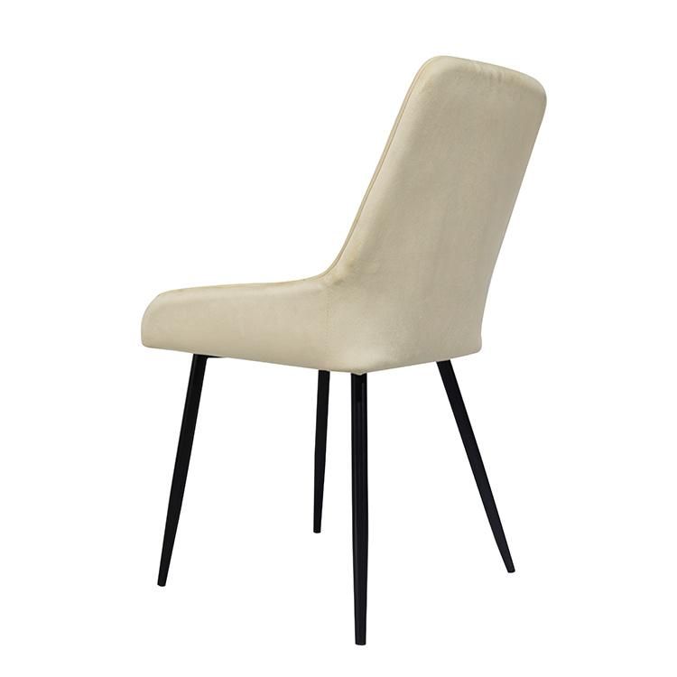 Wholesale Market Leisure Hotel Chinese Nordic Patchwork Luxury Fabric Dining Chair with Metal Leg