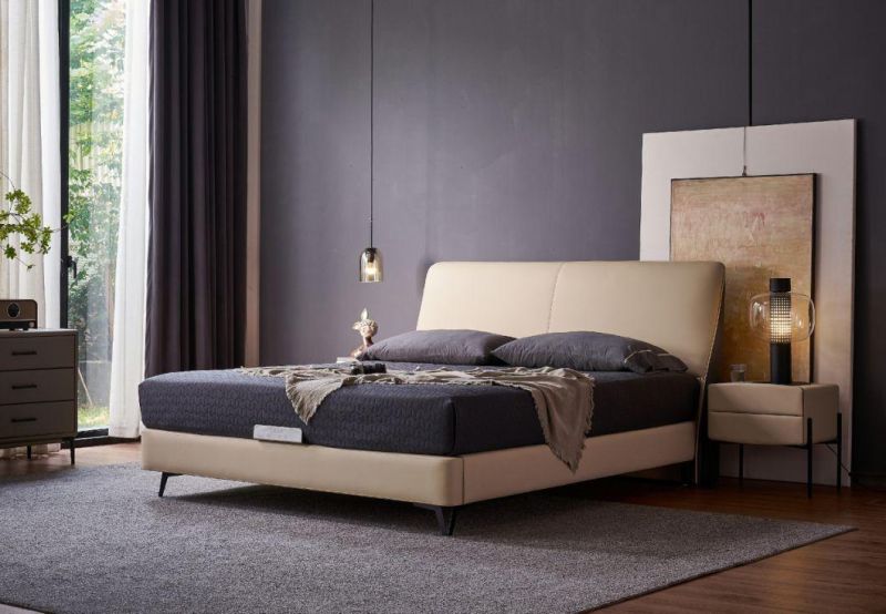 Home Furniture Bed Furniture Modern Bed King Bed Leather Bed a-Mf002