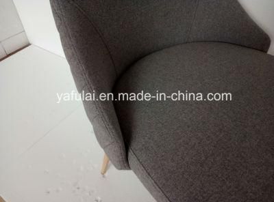 Customized Grey Fabric Dining Chair Imitation Wood Grain Home Furniture