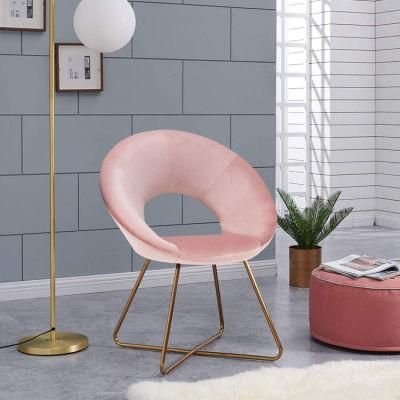 Modern Style Upholstered Velvet Metal Legs Office 2021 Hot Sale Fabric Nordic Fashionable Restaurant Dining Chairs