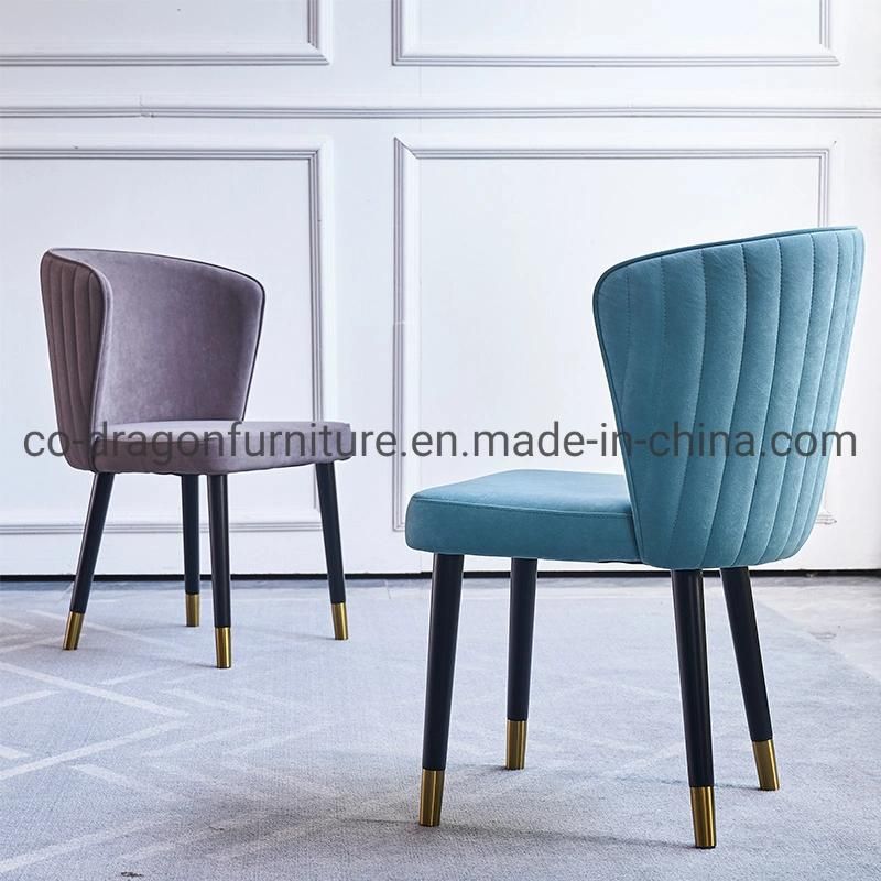 Hot Sale Europe Style Metal Legs Fabric Leather Dining Chair