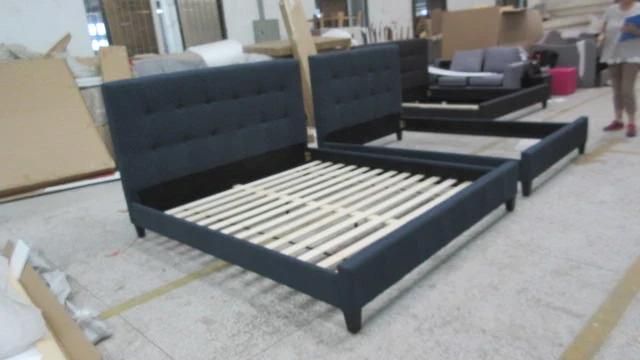 Cheap Wooden Bed with Fabric Cover