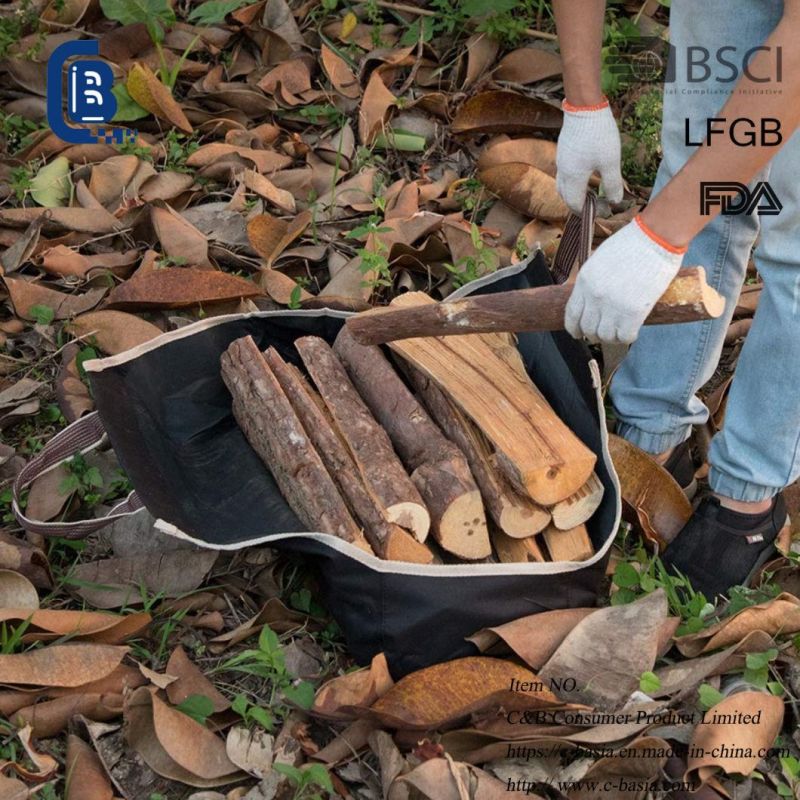 Heavy Duty Durable Firewood Tote Bag for Large Capacity, Fireplace Tools Wood Rack, Fire Pit Log Accessories