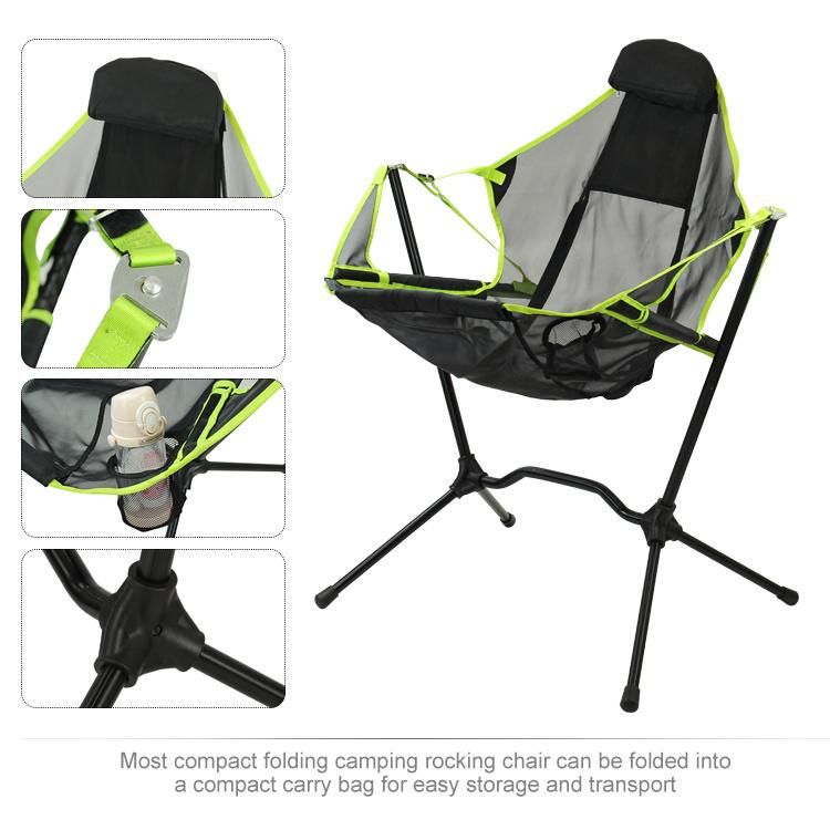 Resistant Aluminum Alloy Frame New Camping Folding Rocking Chair