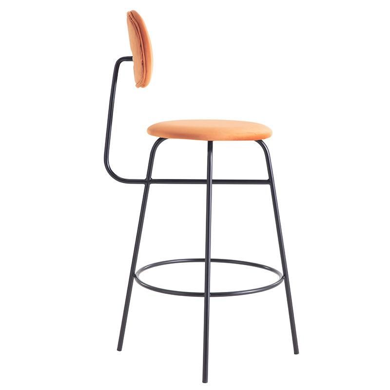 Hot Sale Metal Barstool Comfortable Fabric Barstool Wholesale Morden Metal Legs Bar Stool Dining Chair