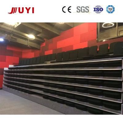 Floor Mounted Fabric Telescopic Bleachers Bleacher with Foam Chair Fabric Seat Flip up Chair Electric Grandstand