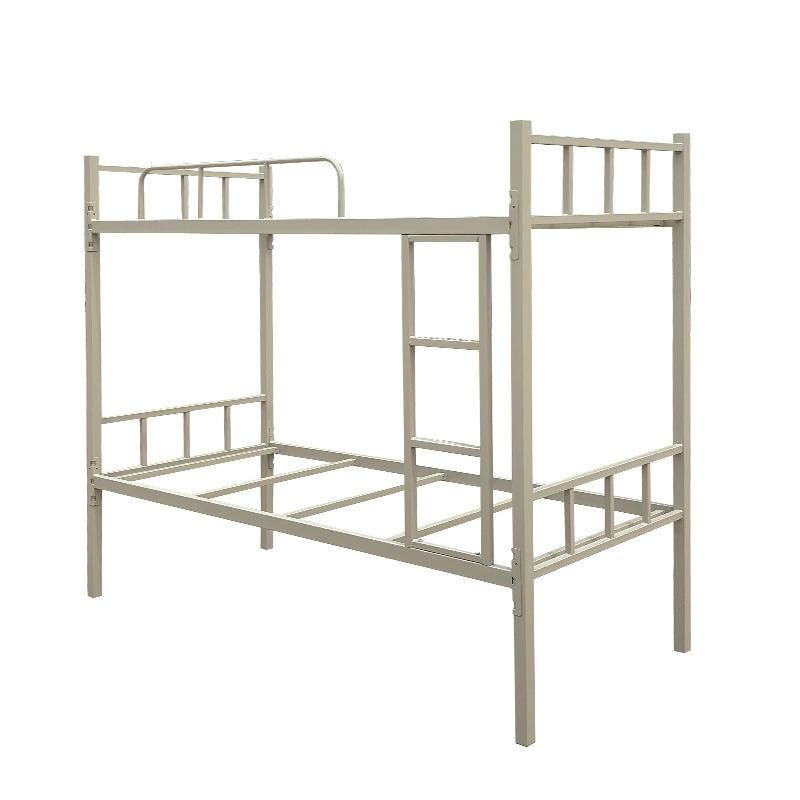 Home Bedroom Furniture Bed School Dormitory Iron Double Decker Metal Steel Pipe Bunk Bed for Student