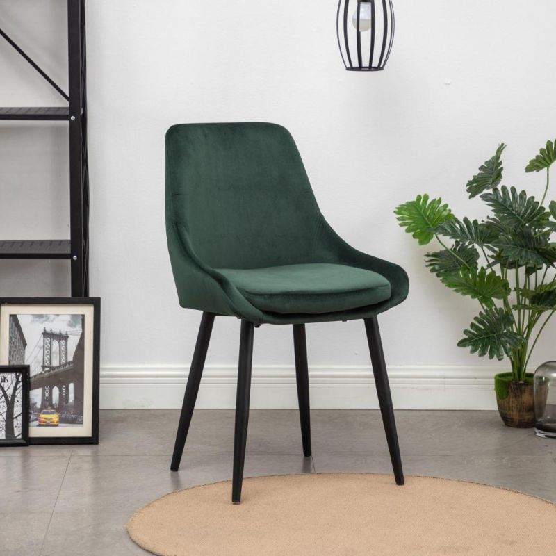 Velvet Chair with Matt Black Kd Legs