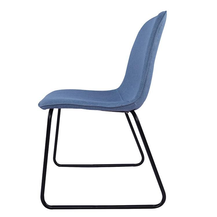 Wholesale Factory China Wholesale Home Furniture New Design Metal Chairs Blue Grey Fabric Dining Chairs