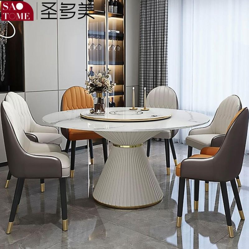 Modern Living Room Rock Board Furniture Small Waist Round Dining Table