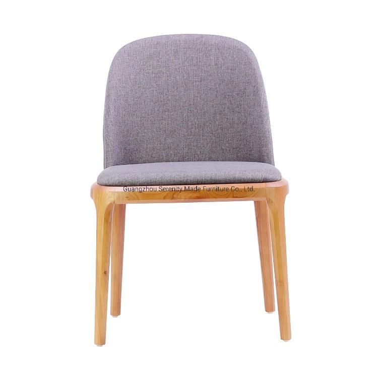 Nordic Style Fabric Solid Wood Frame Dining Chair