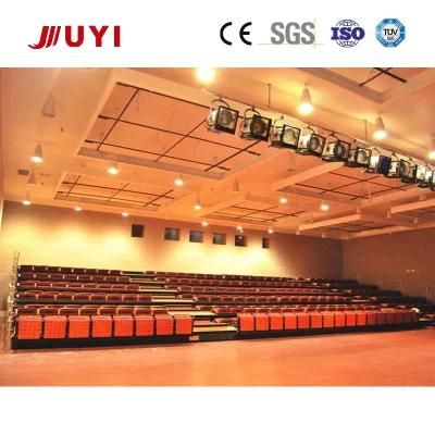 Grandstand Telescopic Expand Bleacher Modern Factory Price Indoor Theater Bleacher Seating with Backs Fabric Seat with Wooden Shell