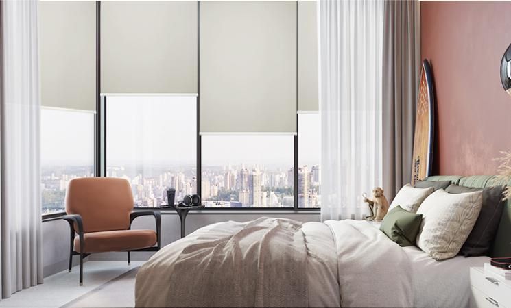 Motorized Shades Tuya Smart Blinds Alexa Google Compatible Blackout Fabric