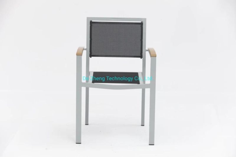 Factory Hot Sale All Weather UV Resistant Garden Aluminum Balcony Bistro Restaurant Hotel Outdoor Handmade Dining Chair