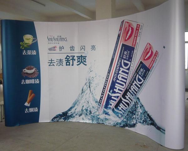 Convenient Recycling Combined Tension Fabric Printed POP UP Exhibition Display Stand