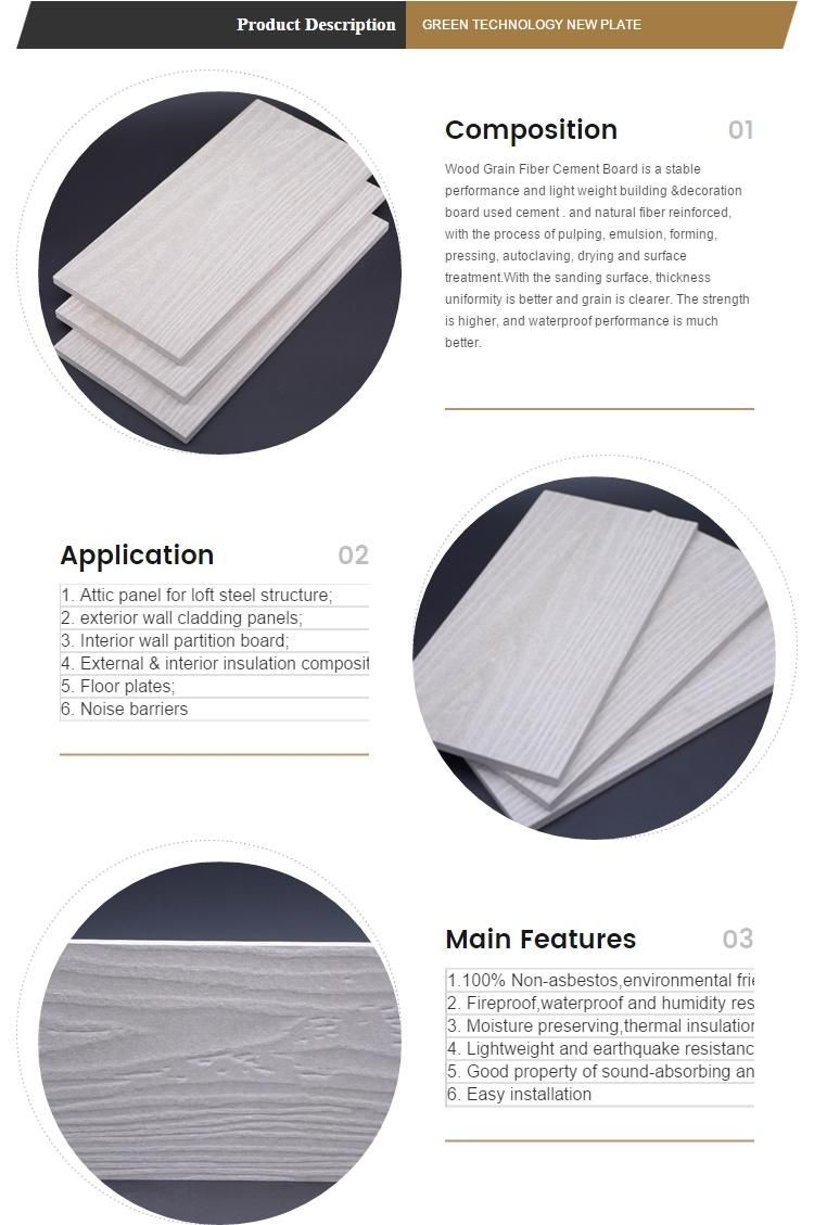 Fabric Cement Siding Sheet for Exterior Wall