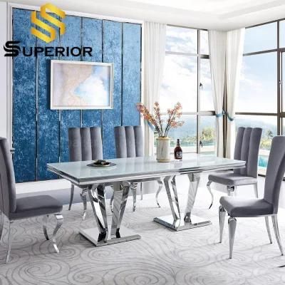 Modern Home Dining Room Set High Back Metal Furniture Chair