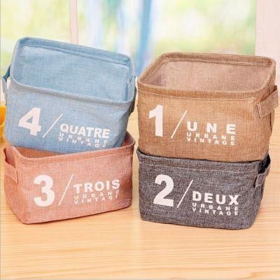 Basics Fabric Storage Basket Containers with Handles and Drawstring