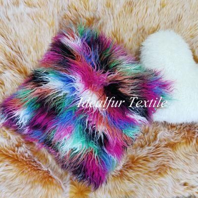 Folk-Custom Mongolian for Sofa Wholesale Long Pile Fake Fur Pillow Cover