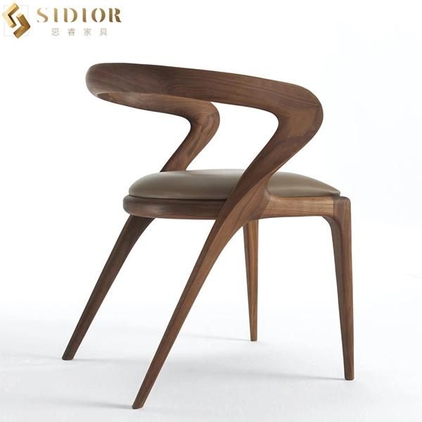 High Foam Fabric Modern Low Back Solid Wood Dining Chairs for Hotel