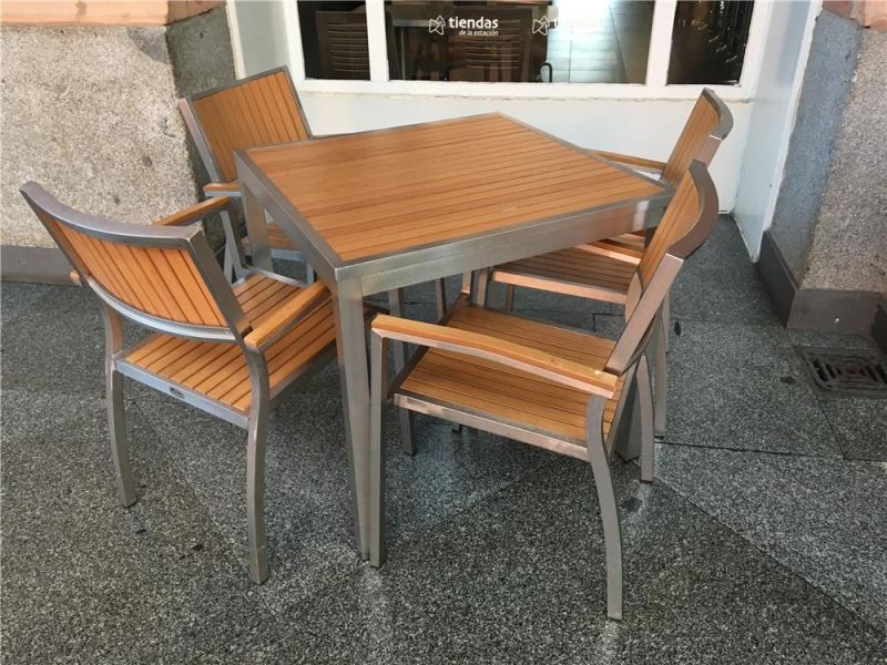 Wholesale Garden Natural Color Solid Wood Outdoor Aluminium Modern Fancy Restaurant Chair