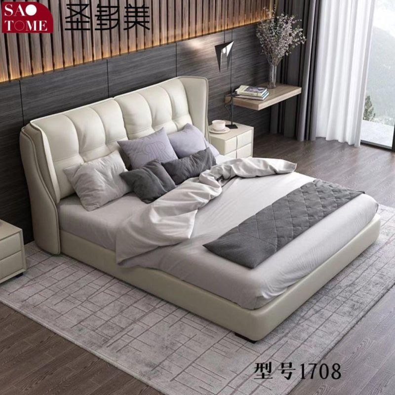 China Factory 2022 New Style West Leather Bedroom Double King Bed