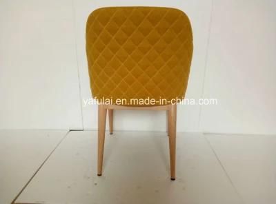 Customized Yellow Fabric Armchair Imitation Wood Grain Home Furniture