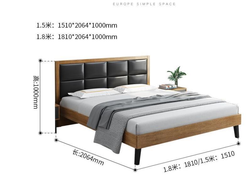 Popular Design Multifunctional Wooden Storage Bed Bedroom Furniture Set