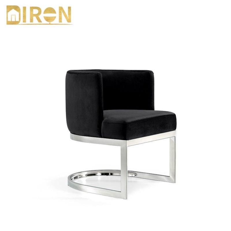 Hotel Dining Chair Modern Style Stainless Steel Leg Velvet Dining Chair