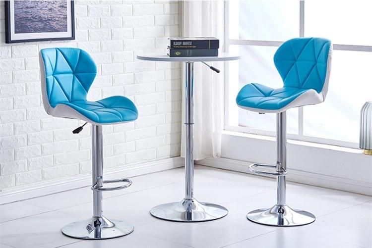 Modern Furniture Counter Bar Chair PU Leather Upholstered Swivel Rotating Bar Chair for Dining