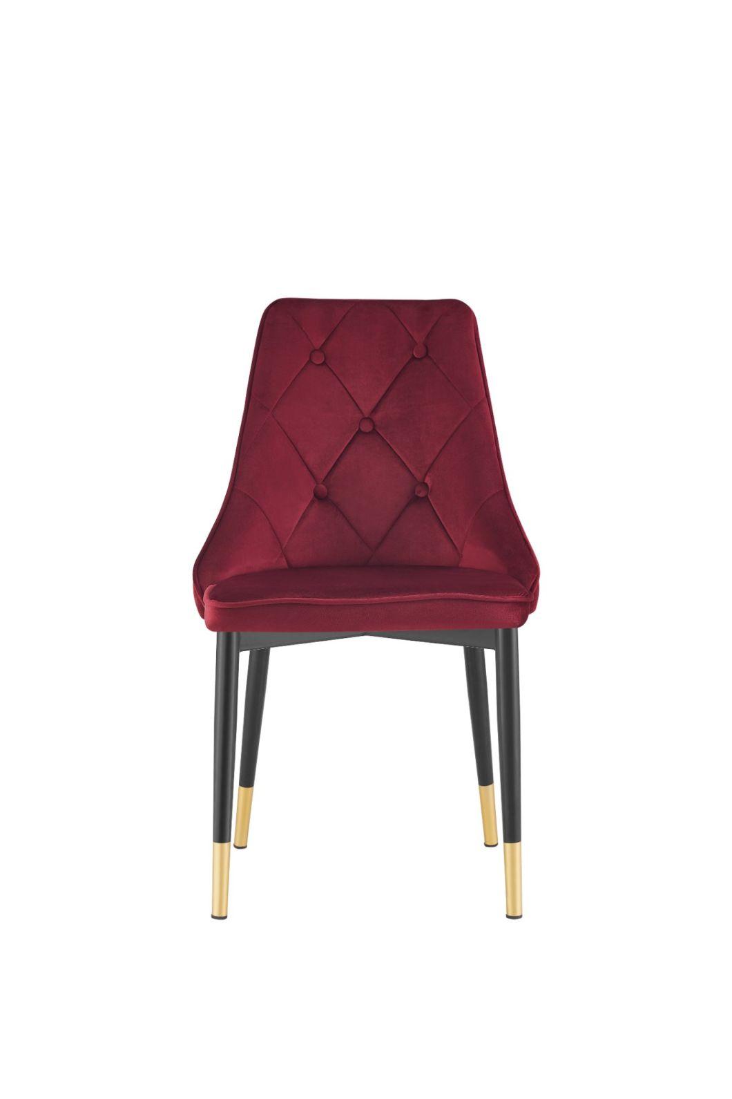 Factory Price Velvet Home Furniture Dining Chair Restaurant Chairs with Metal Legs