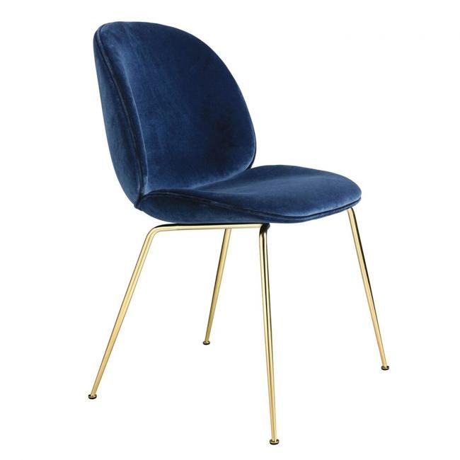 Gubi Beetle Dining Chair in Velvet Fabric