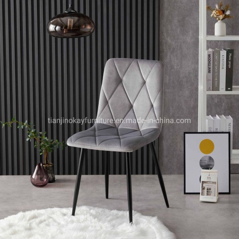 Hot Sale Modern Fashion Design Fabrics Seat Metal Legs Bow Dining Chairs for Dining Room