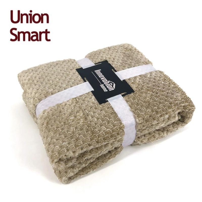 fashion Solid Melange Flannel Fleece Sofa TV Blanket