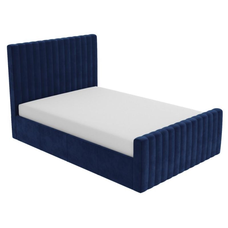 Modern Furniture Velvet Crush Twin Bed with Bedroom Furniture Multifunction Storage Bed