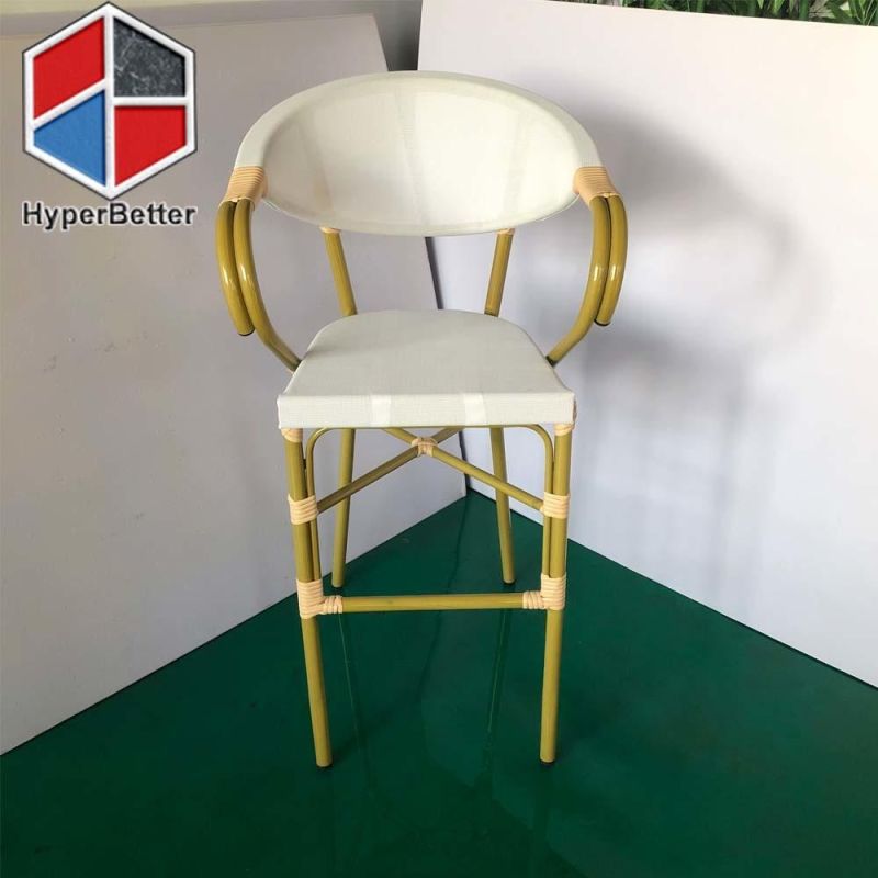 Aluminum Frame White Fabric Bar Stools