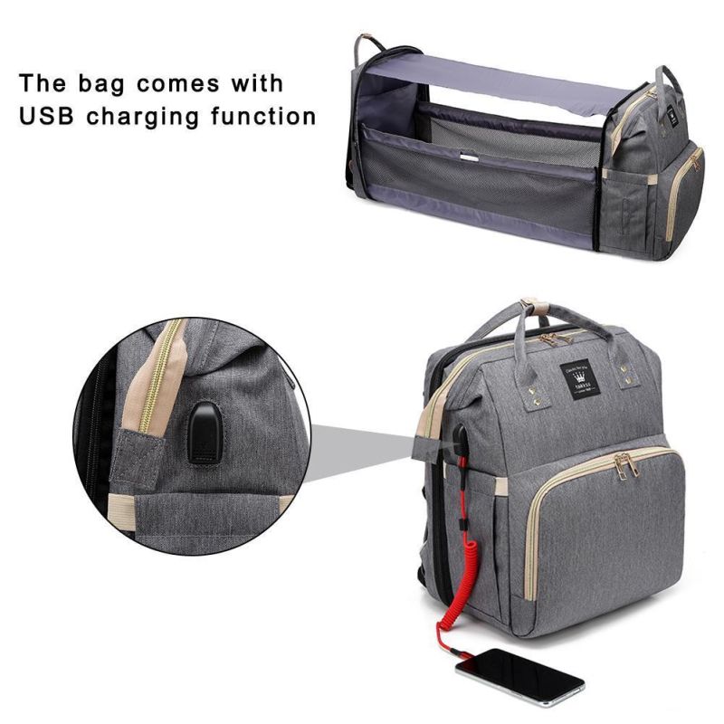 Multifunctional Fashion Mummy Diaper Backpack Baby Diaper Bag Outdoor Sleep Bed Women Travel Maternity Nursing Handbag Stroller Bag for Ladies Gift Baby Product