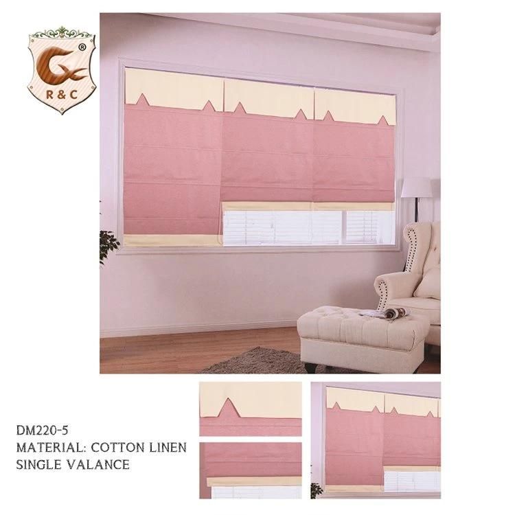 Wholesale Double Valance Blackout Roman Blinds Bottom up Roman Blinds Fabrics Printed Hot Sale