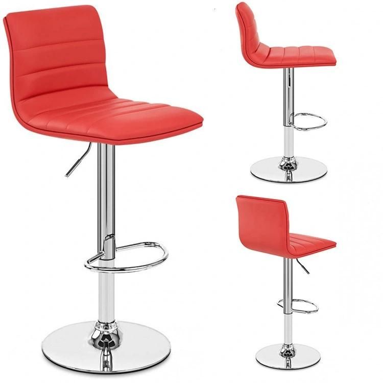 Modern Design Faux Leather Living Room Leisure Bar Chair Nordic Swivel High Bar Stool for Restaurant