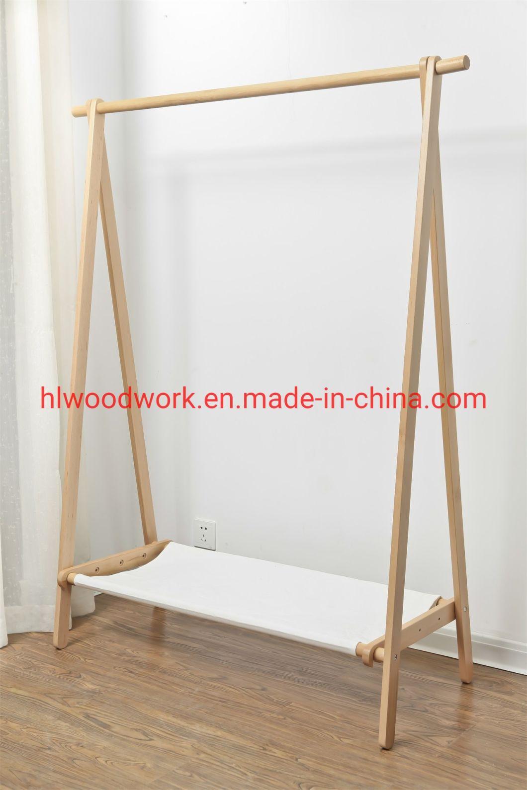 Beech Wood Stand Coat Rack Stand Hanger Foyer Furniture Natural Color Fabric Style Living Room Coat Rack Bedroom Furniture