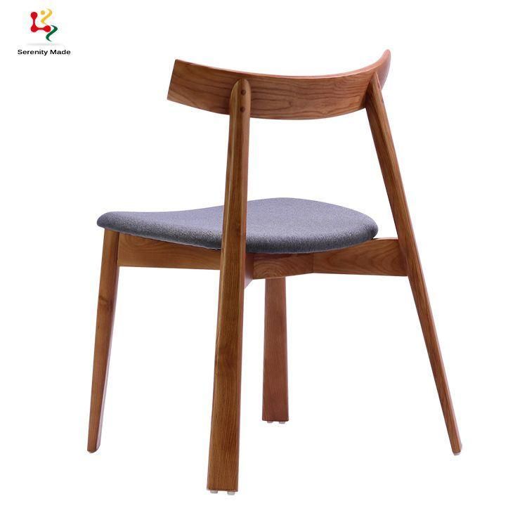 High Quality Commercial Modern Restaurant Furniture Fabric Seat Wood Dining Chair