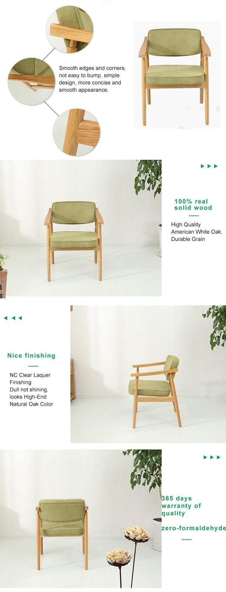 Furniture Modern Furniture Chair Home Furniture Wooden Furniture Contemporary Green Faux PU Leather Wooden Seat Restaurant Dining Room Chair Set with Handle