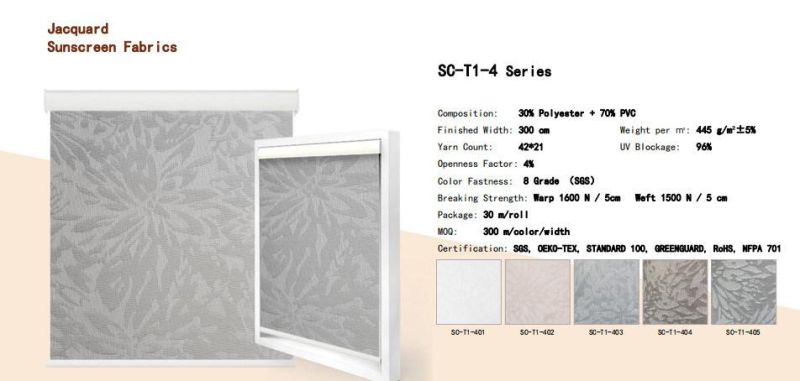 Roller Blinds Fabric with Jacquard Design