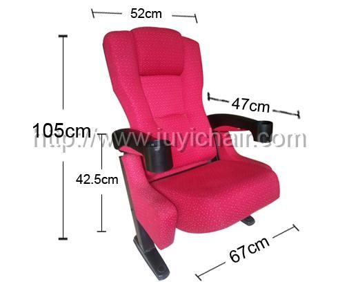 Jy-614 Cheap Plastic Shell Seat Fabric Chair Cinema Lecture Chair Cup Holder Theater Auditorium Seating