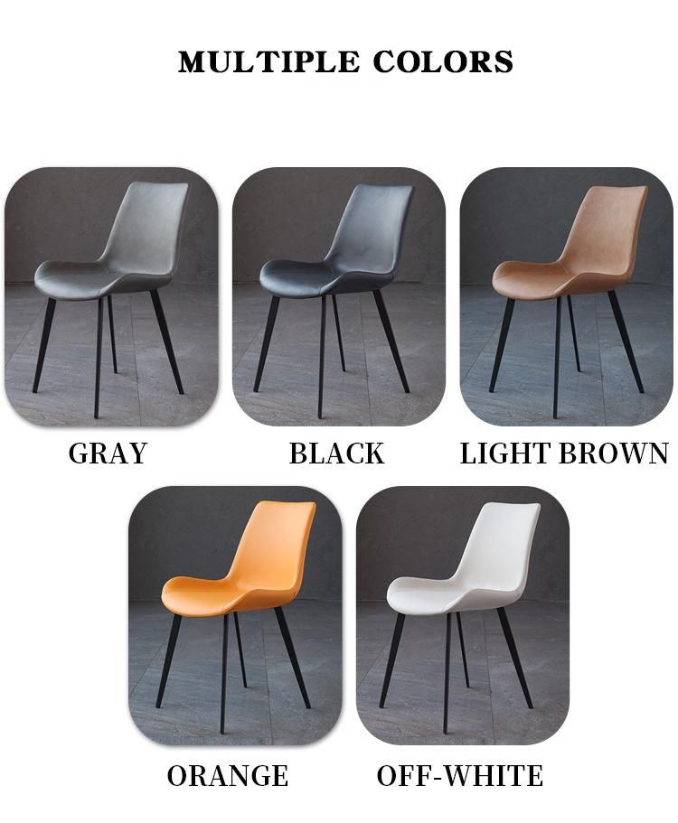 Modern Furniture Factory Fabric Metal Foundation Leather Restaurant Dining Chairs