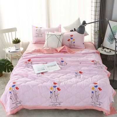 New Product Wholesale 100% Cotton Fabric Home Textiles Ultrasonic Bed Cover Thin Summer Bed Quilt