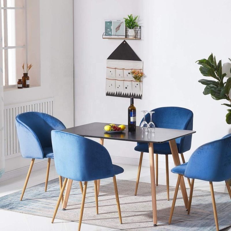 Nordic Modern Simple Design Fabric Dining Room Furniture Velvet Restaurant Dining Chair with Arms Rest for Kitchen Dining Room