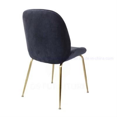 Dinning Room Furniture Restaurant Modern Design Green Upholstered Soft Fabric Velvet Dining Chairs with Powder Coated Legs